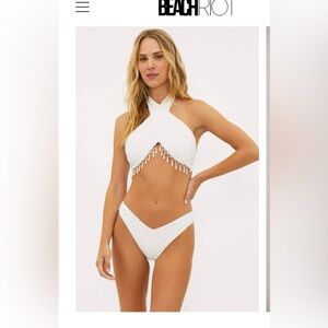 Beach Riot White Bikini with Fringe Detail